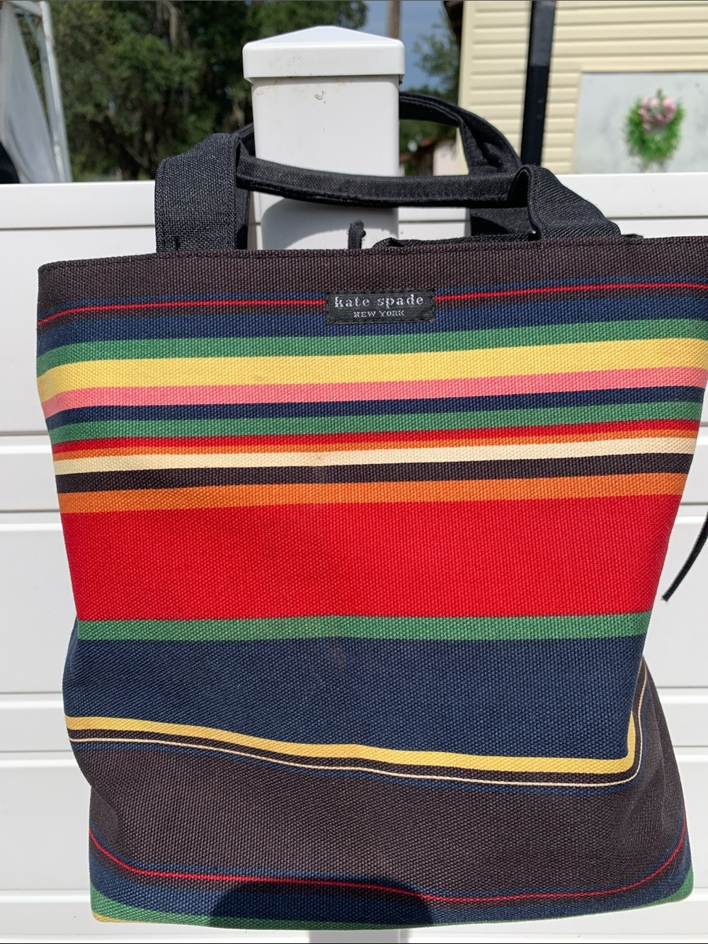 kate spade Multicolor Stripe Canvas Messenger Bag